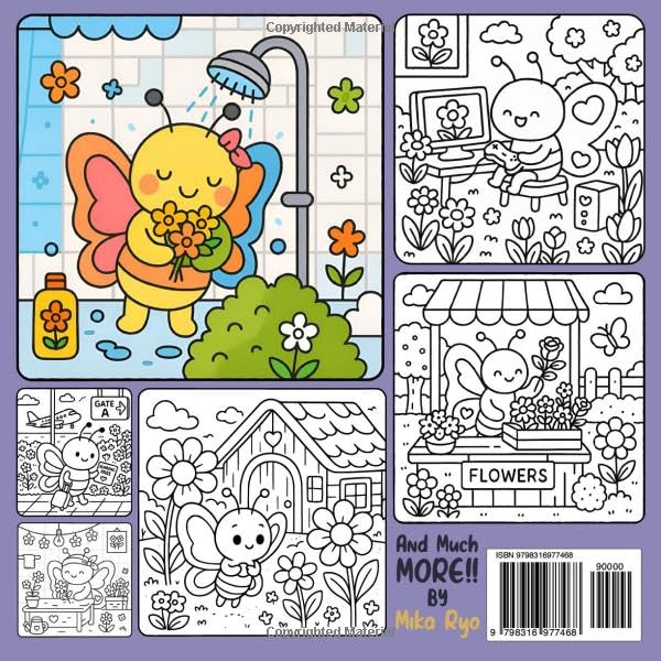 Butterflies And Flowers: Easy and Cute Style Coloring Book of Different Beautiful Butterflies and Flowers for Relaxation (Let's Color Butterflies) WoodArtSupply