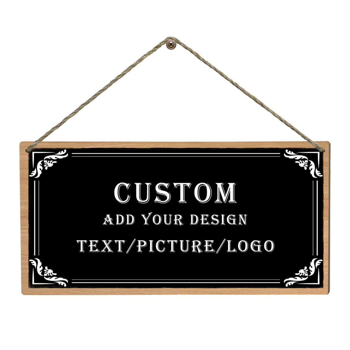 Dacawin Custom Sign Personlized Wood Sign for Door Add Your Text Picture Logo to Design Your Personal Signs Customizable Wooden Wall Door Plaque for Home Business Office Decor 6x12 Inch Dacawin