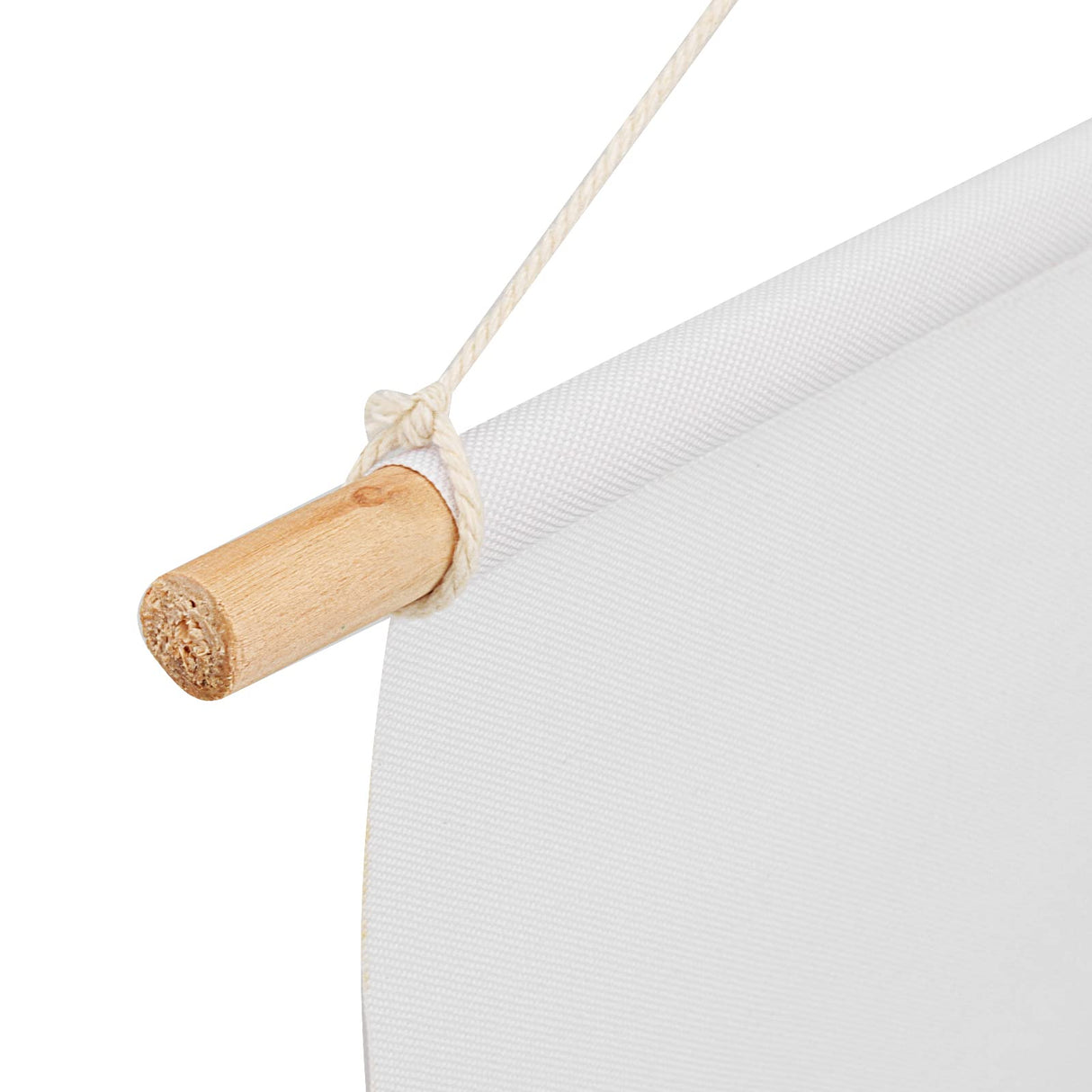 SOUJAP 6 Pcs Blank Canvas Banners, 13 x 13.7 Inch Pin Wall Display Banners with Wooden Dowel and rope, White Canvas Banners Flags for Decorating, DIY SOUJAP