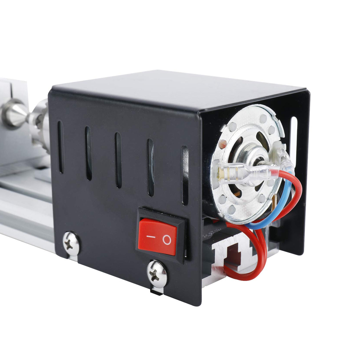 RELMON Mini CNC Lathe Machine Tool, Mini Lathe Beads Polisher Machine Kit, DIY Wood Lathe Milling Machine Grinding Polishing Beads Drill Rotary Tool Set, Grey RELMON