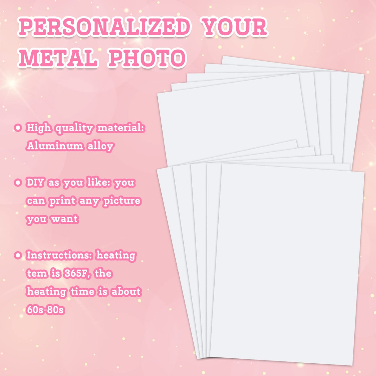 10 Pcs Aluminum Sublimation Blanks Heat, 6 x 8 inches Metal Photo Blanks DIY Blank Metal Sign, Wall Poster Frame Sublimation Blank for Wedding DIY Printing Bedroom Living Room KVCSYAW