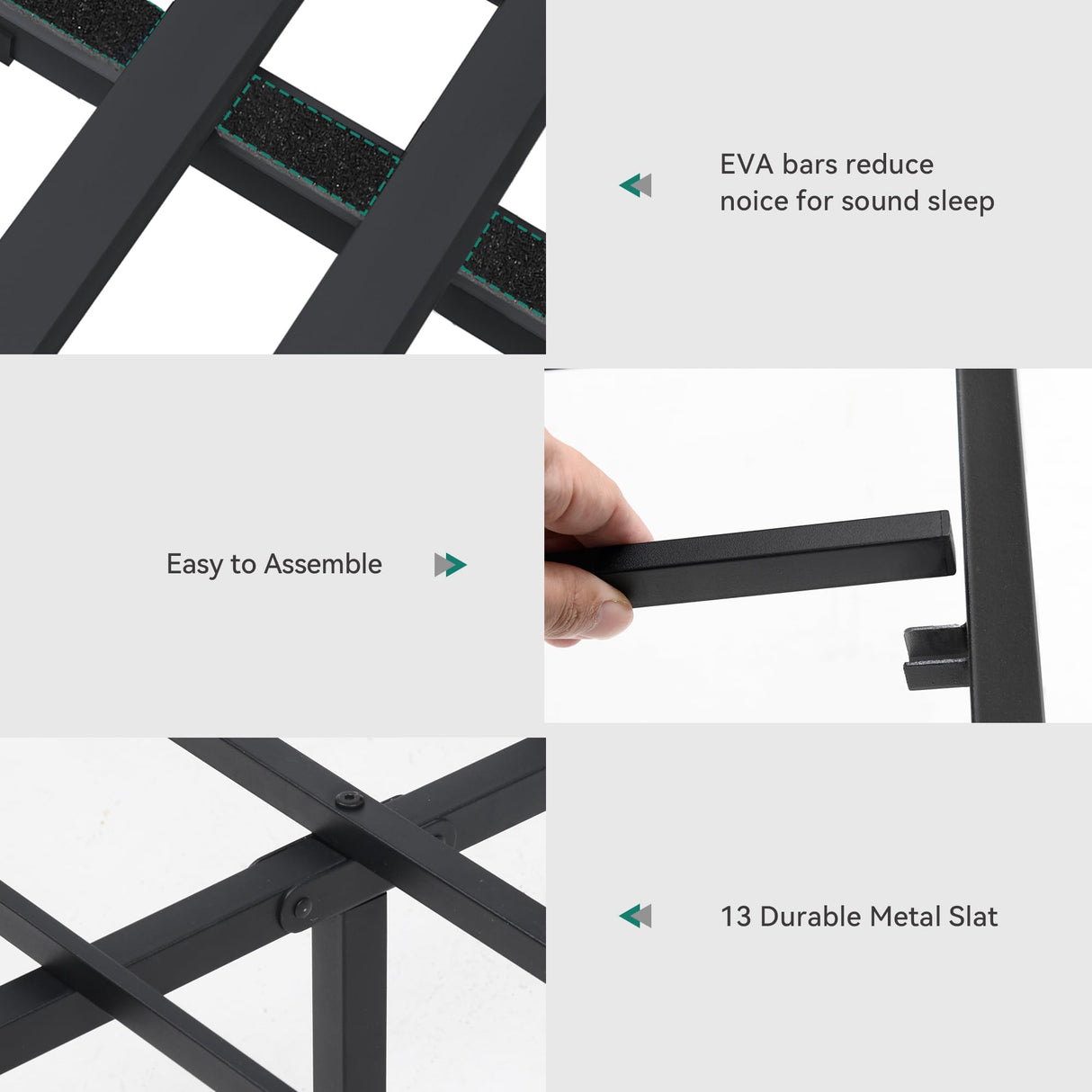 YITAHOME Queen Bed Frame with 2-Tier Storage Headboard, Metal Platform Bed Frame with Charging Station & LED Lights, Noise-Free/Metal Support/No Box Spring Needed, Rustic Brown YITAHOME