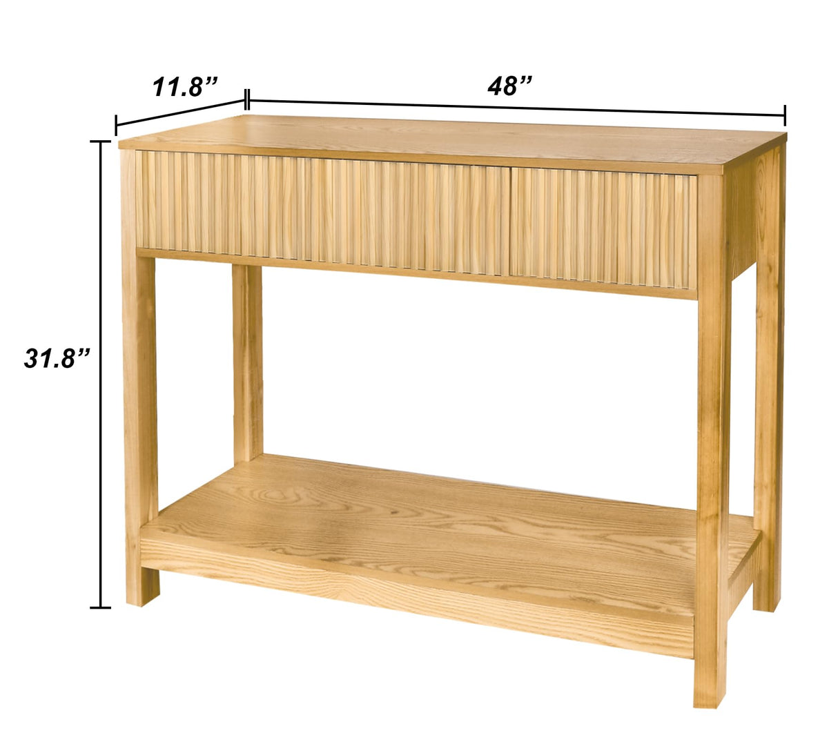 Long Console Table with Storage, Fluted Entryway Table, Slim Sofa Table Behind Couch Entry Table, Narrow Wood Hallway Table, Modern Living Room Couch Table, Black Foyer Entrance Table ZYBT