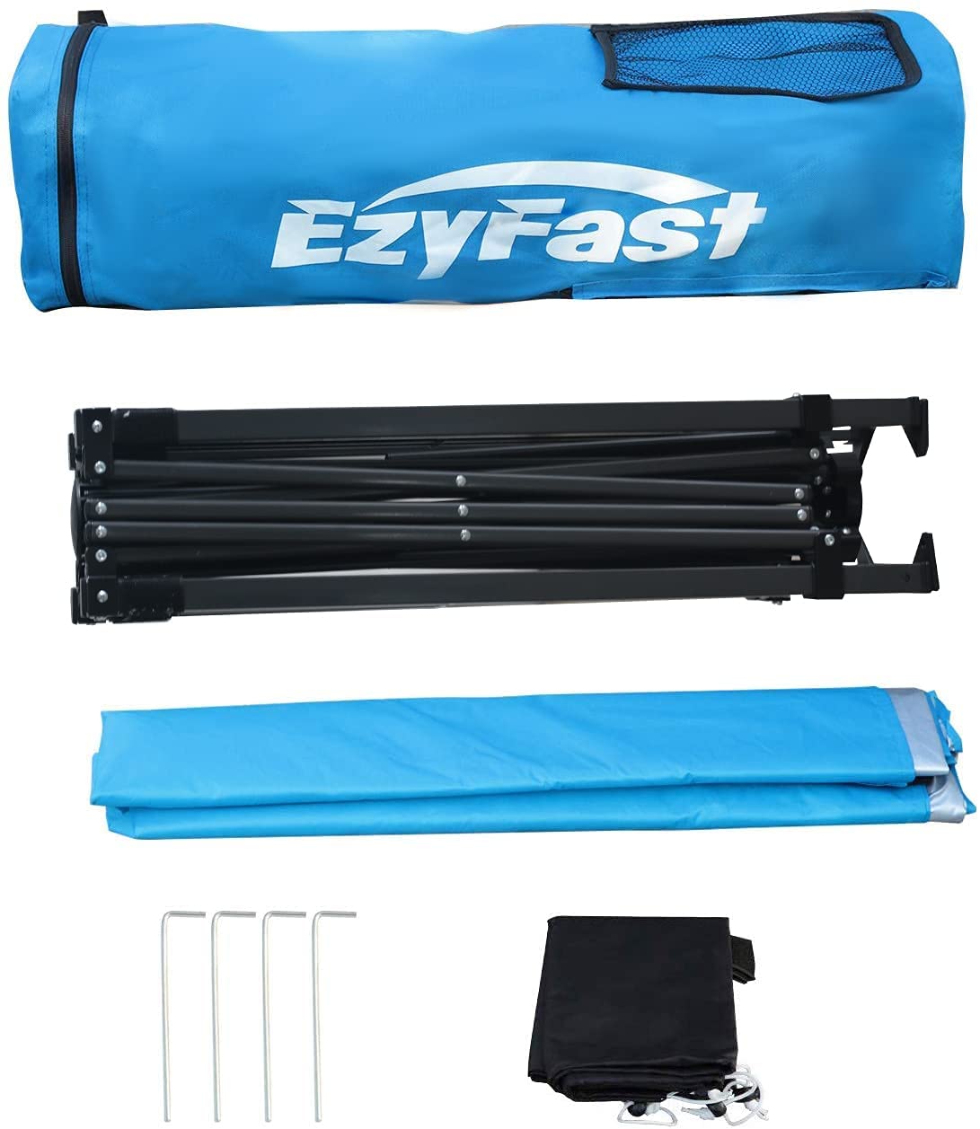 EzyFast Ultra Compact Backpack Canopy, Pop Up Shelter, Portable Sports Cabana, 7.5 x 7.5 ft Base / 6 x 6 ft top for Hiking, Camping, Fishing, Picnic, Family Outings EzyFast