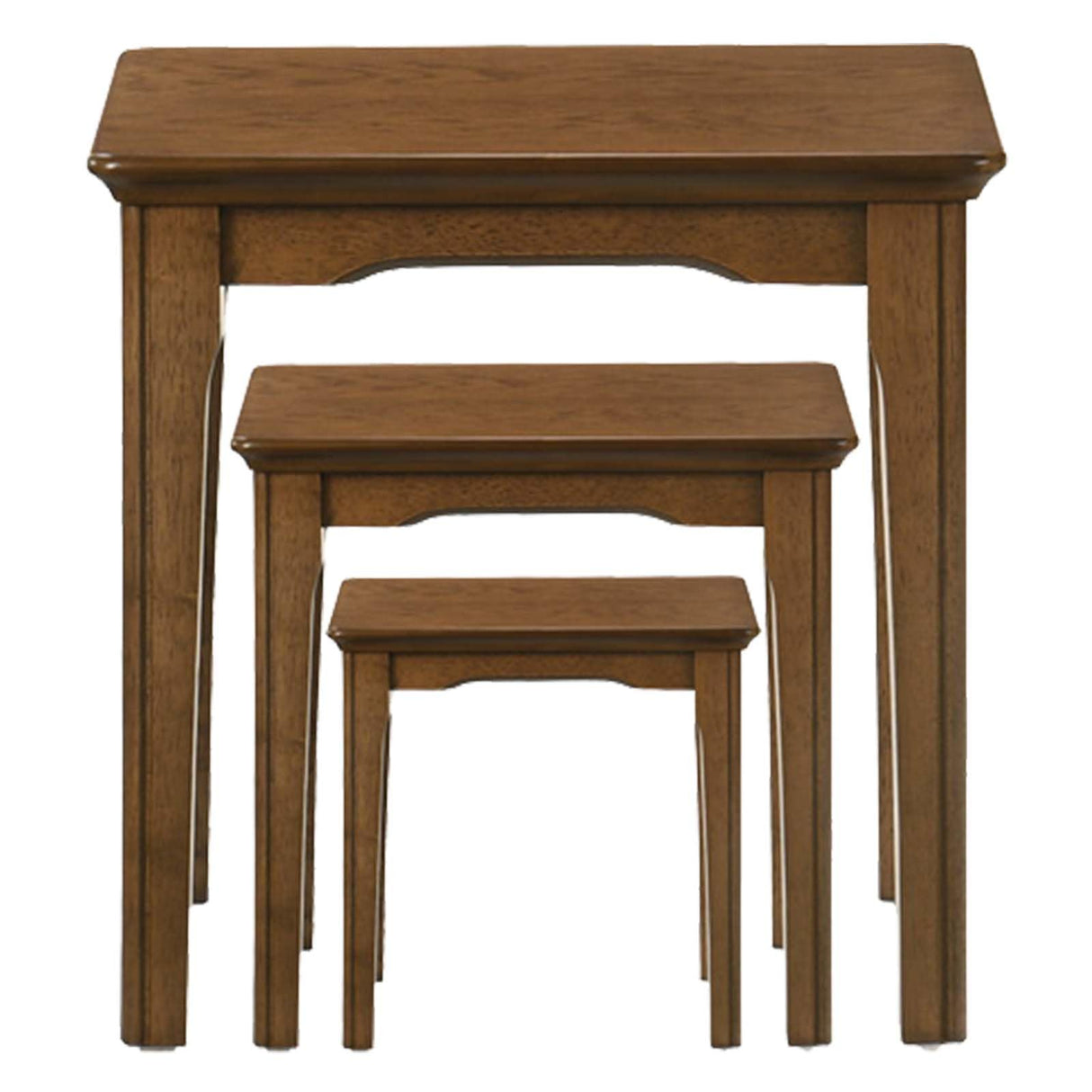 Kmax Nesting Tables Set of 3, Small Sofa Side Table Rustic Stacking End Table Rectangle Solid Wood Coffee Tables for Small Space - Walnut Kmax