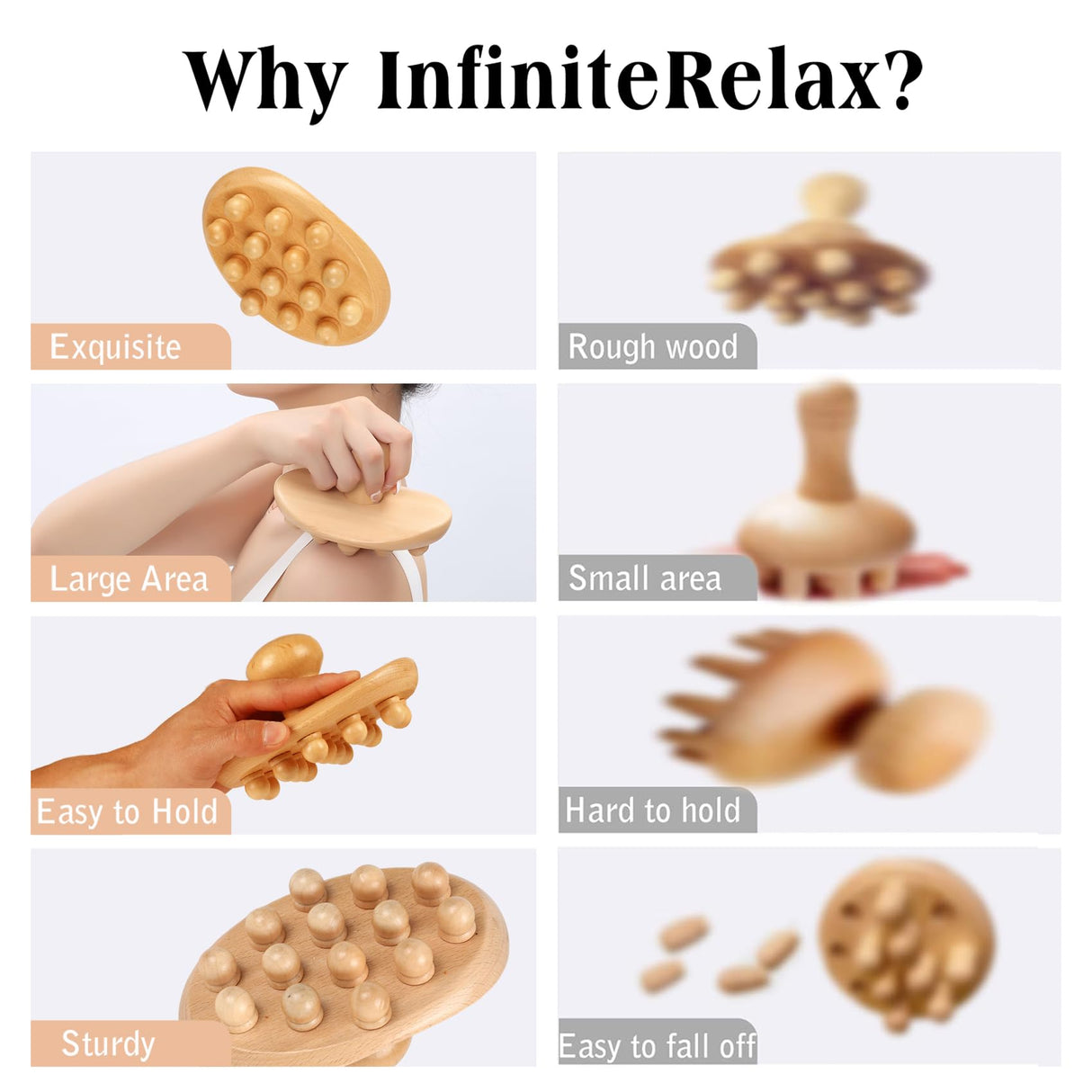 Wood Therapy Massage Tools, Cellulite Massager Roller Wooden Body Brush Fascia Blaster Cellulite Remover Meridian Pressure Brush Body Shaping Professional Maderoterapia Kit Lymphatic Drainage Massager InfiniteRelax