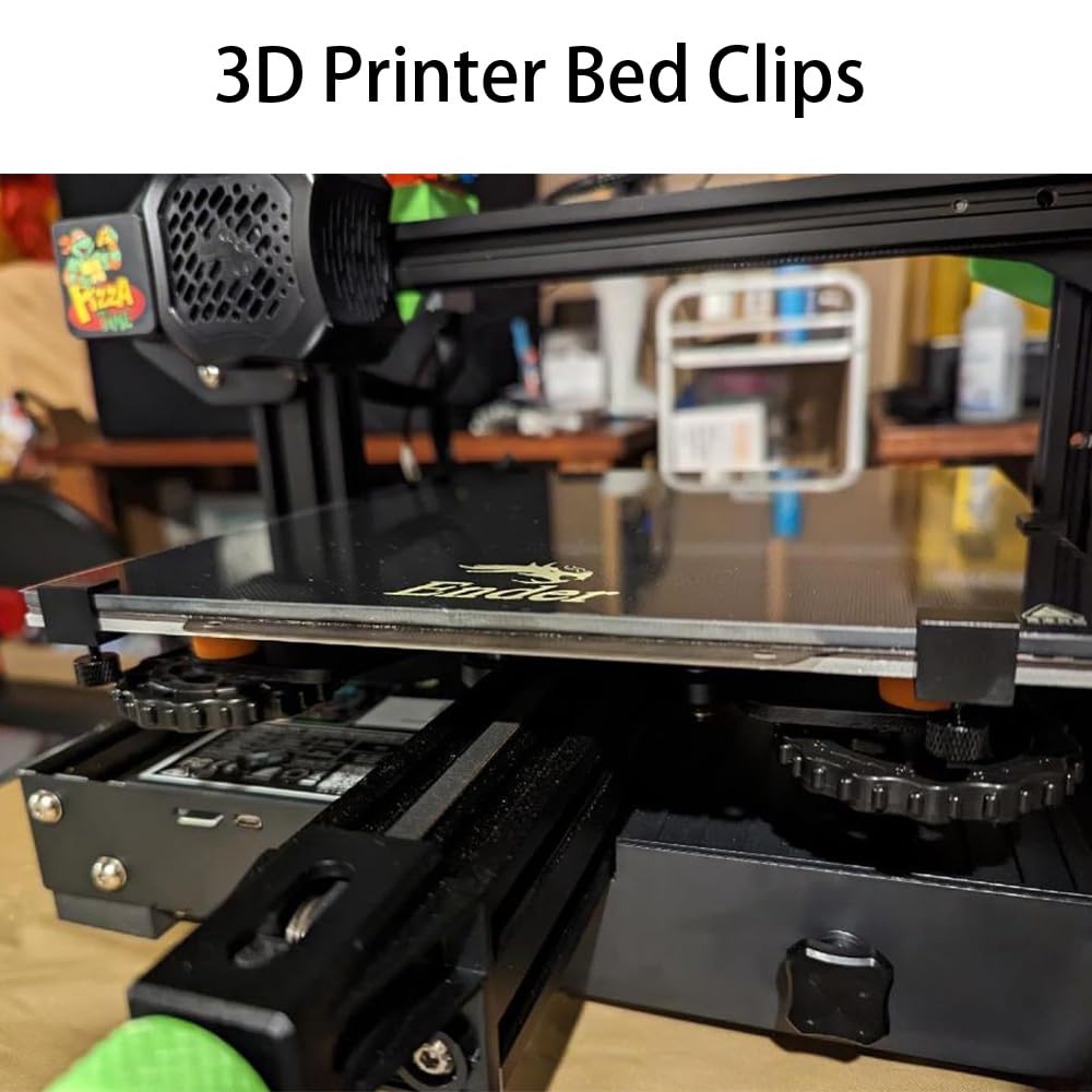 8Pcs 3D Printer Bed Clips, Ender 3 Pro Glass Bed Clips, Adjustable Ender 3 Build Plate Clips Compatible for Ender 3 Pro/Ender 3 V2/Ender 3 S1/Ender 3 Max Neo/Ender 5,CR-10 3D Printer Bed Leveling, TIEXYE