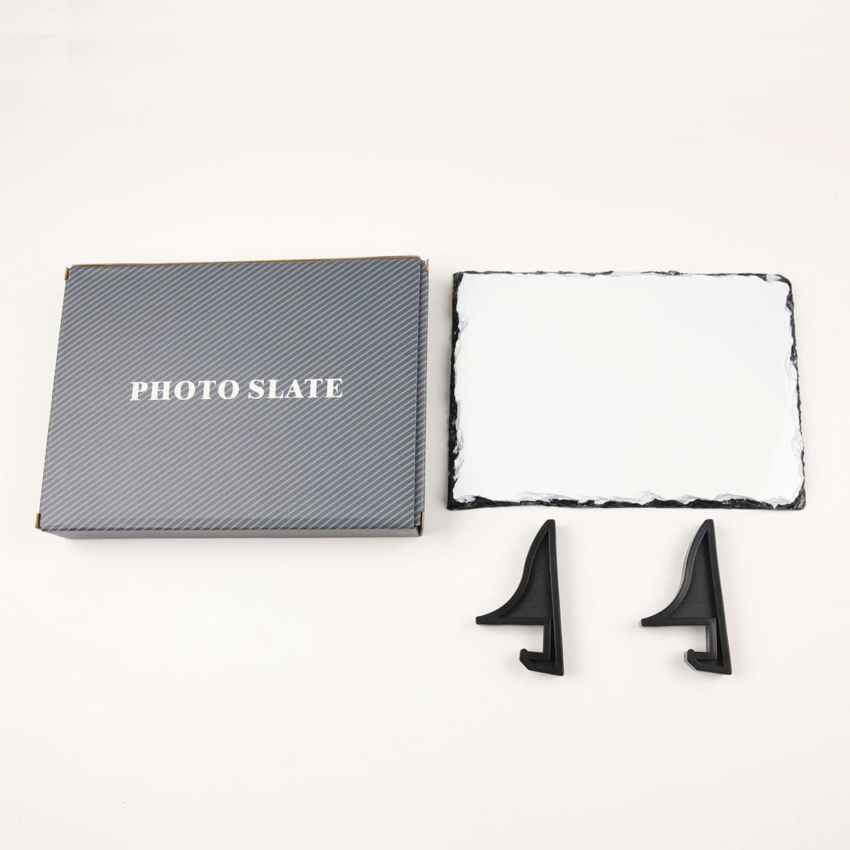 OKBA Sublimation Slate Blanks DIY Custom Stone Slate 6x8 Inch Picture Frame Heat Transfer Rock Photo Plaque with Display Stand Decoration for Desktop Souvenir (1) OKBA