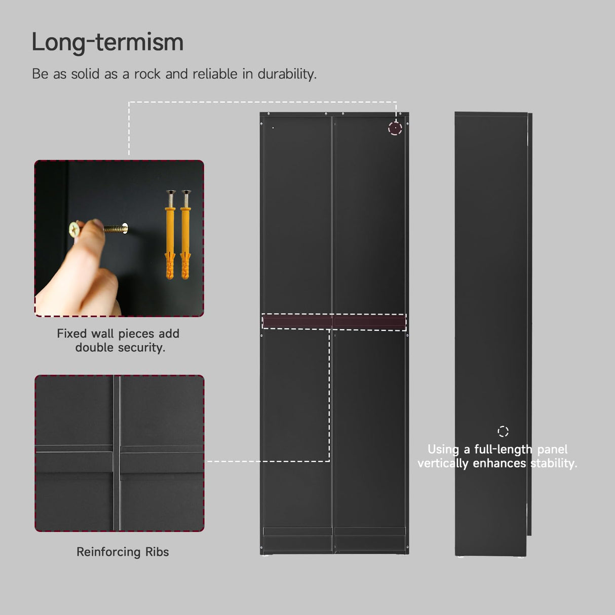 Metal Storage Cabinet with Doors, Black Bookshelf with Adjustable Shelves, Garage Storage Cabinet, 5 Tier File Cabinets, Tall Bookshelf Enclosed Bookcase for Home Office, Living Room, Library Generic