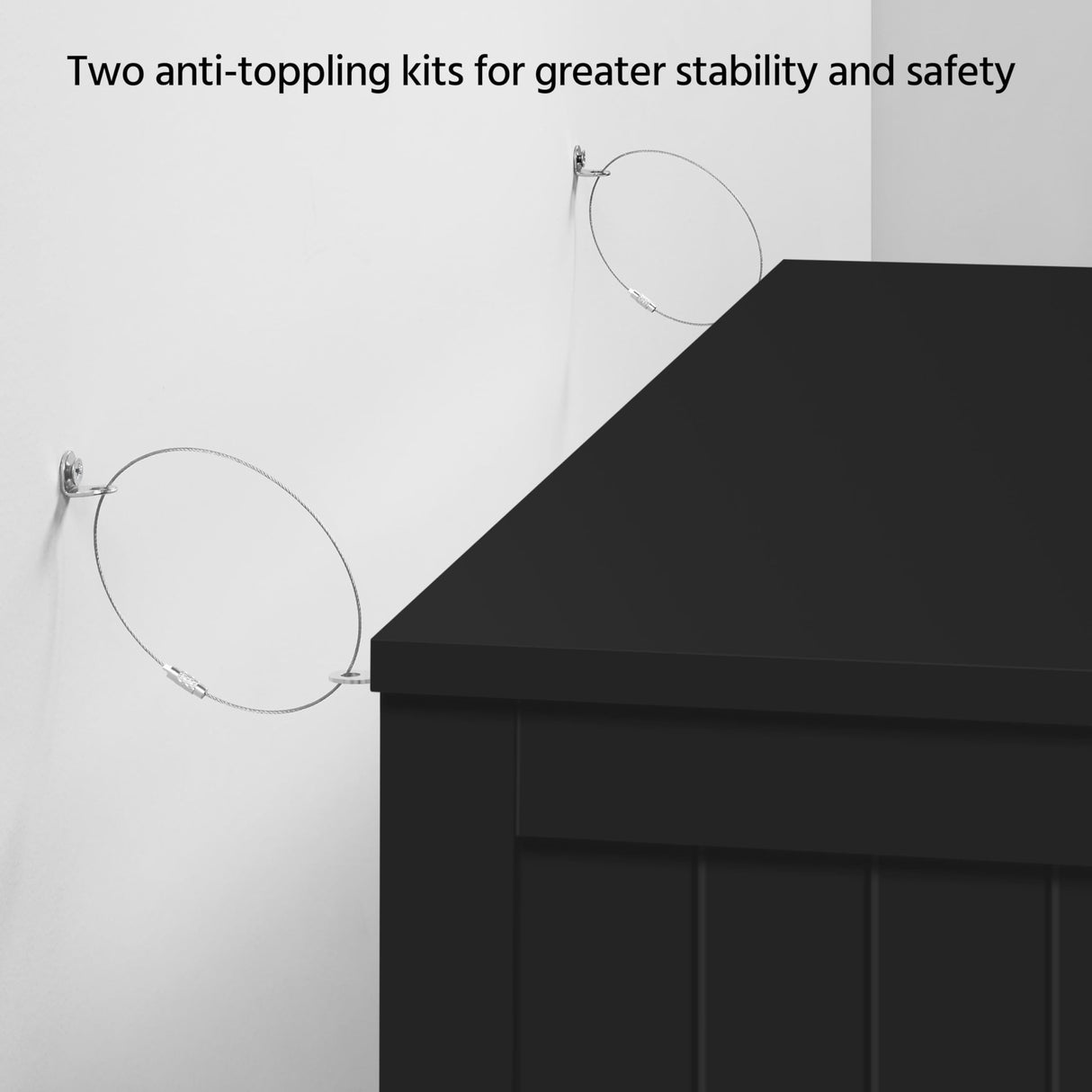 Yaheetech Black Wooden Bathroom Storage Cabinet with 4 Drawers and Double Doors Yaheetech