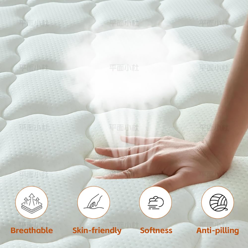 14 Inch King Size Hybrid Mattress - Memory Foam & Innerspring Combination, Compressed in a Box for Easy Delivery & Setup FSNSTSM