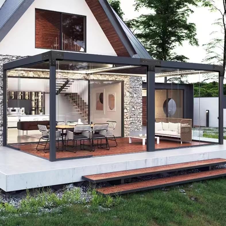 Pergola Brackets 4x4 Woodworks Pergola DIY Hardware Kit 4-Way Black Right Angle Corner Bracket for Extension Gazebo for 4x4 Inch(Actual 3.6x3.6 Inch Wooden Post, 2Pack Goiiiusy