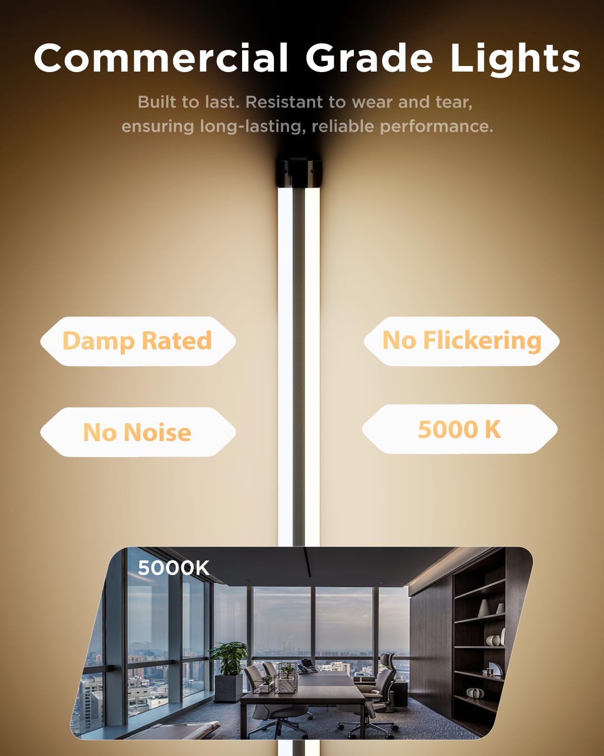 Sunco 12 Pack Linkable LED Utility Shop Light, 4500 LM, 5000K Daylight, 4 FT, 48 Inch Integrated Fixture for Garage, 40W Equivalent 150W, Surface + Suspension Mount, Black Sunco Lighting