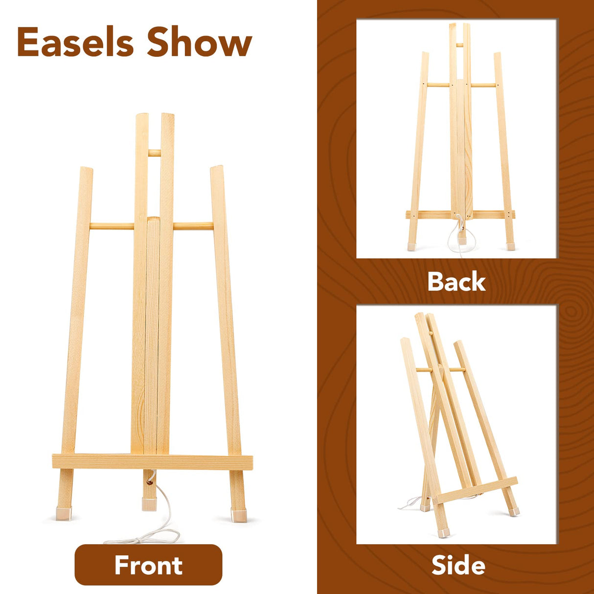 3 Pack 16 Inch Wood Easels, Easel Stand for Painting Canvases, Art, and Crafts, Tripod, Painting Party Easel, Kids Student Tabletop Easels for Painting, Portable Canvas Photo Picture Sign Holder AROIC