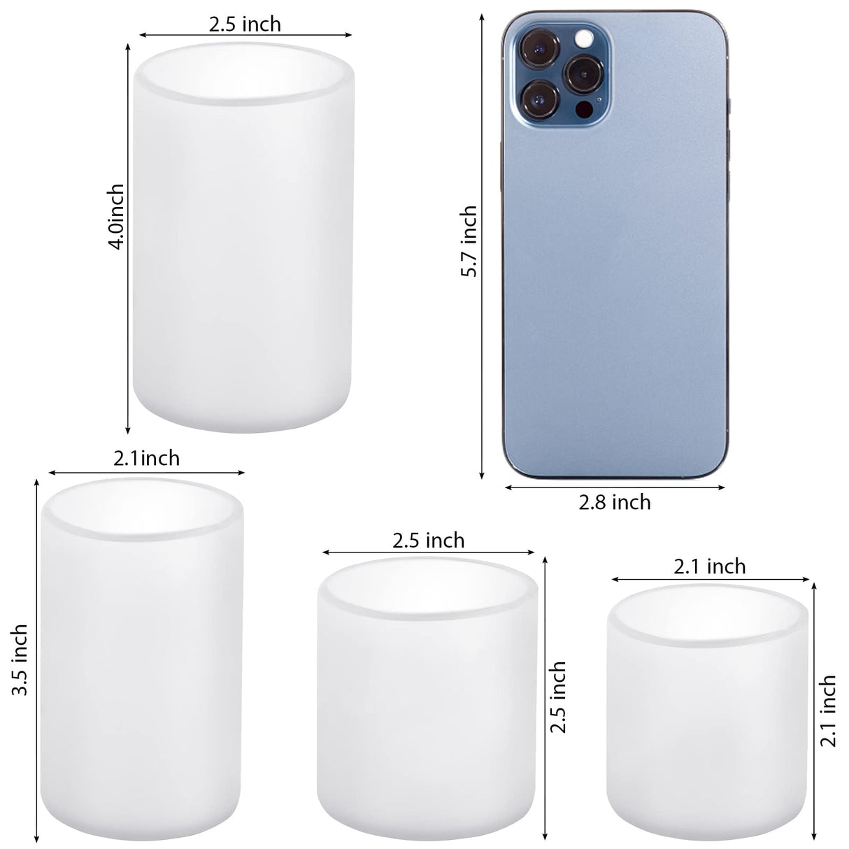 Silicone Molds for Candle Making, 4In and 3.5In and 2.5In and 2In Cylinder Mould Epoxy Resin Casting for Candlestick Make HFYHWT