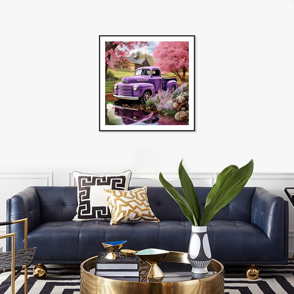 Stalente Diamond Painting Kits for Adults, 5D DIY Diamond Art Kits for Beginners Round Full Drill Diamond Painting for Home Wall Decoration Gift 12×12inch, Truck Stalente