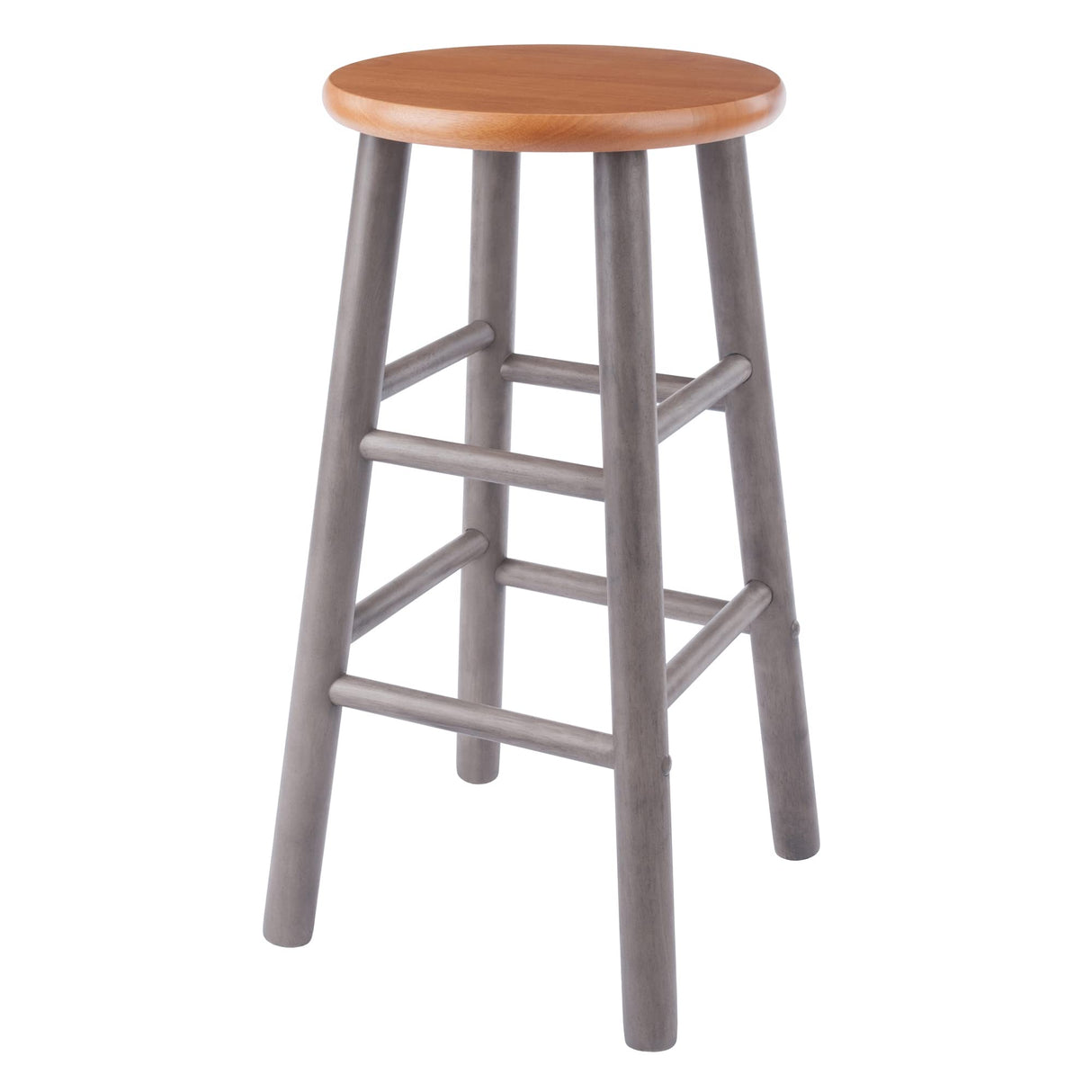 Winsome Wood Huxton 2-Pc Counter Stool Set, Gray and Teak Winsome