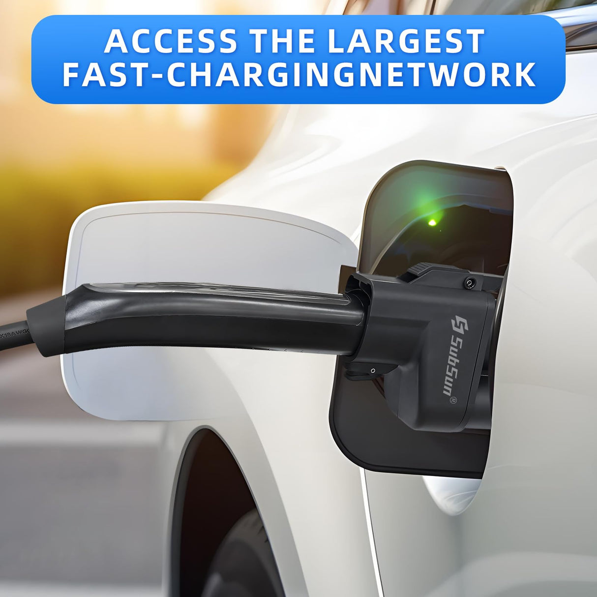 SubSun NACS to CCS Adapter,Tesla Charger Adapter for EV Charging at Tesla Supercharger Stations,Fast DC Charging Tesla to CCS Adapter for Ford,Rivian,GM,Volvo and Polestar EVs SubSun