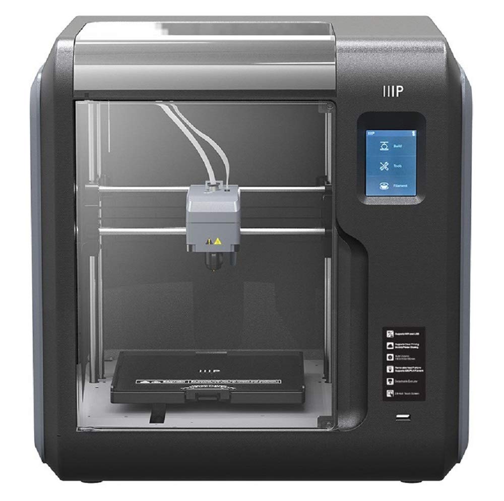 Monoprice Voxel 3D Printer - Fully Enclosed with Removable Heated Build Plate (150 x 150 x 150 mm) Touch Screen, 8GB And Wi-Fi, Black/Gray, Large Monoprice