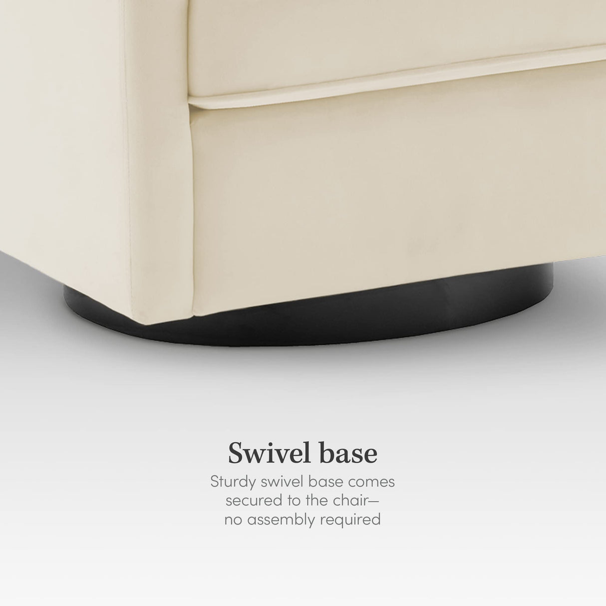 eLuxurySupply Swivel Accent Chair - Traditional Barrel Upholstered Armchair with Swivel Base - Premium High Density Foam Cushion for Supreme Comfort - No Assembly - Cream Velvet eLuxurySupply