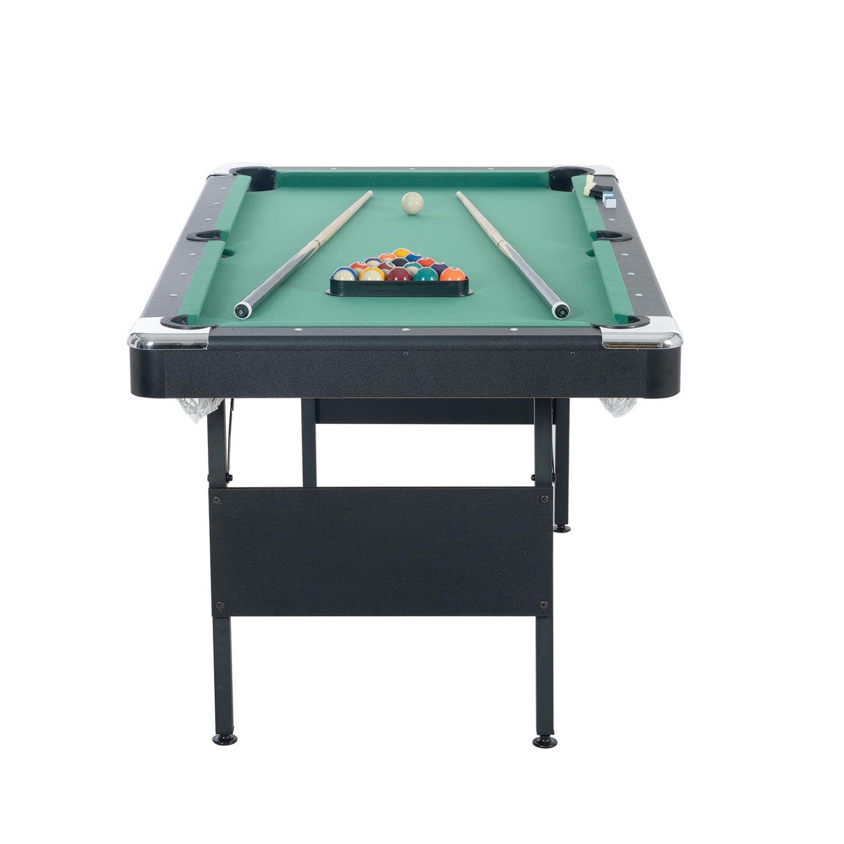 Multi Game Table, Portable Pool Table, Ping Pong & Dining Table Combo, 68.5-inch Foldable Billiard Table for Adults & Kids with Billiard Accessories and Tennis Paddles (3-in-1 Pool Table - Green) INOTEVERITORY