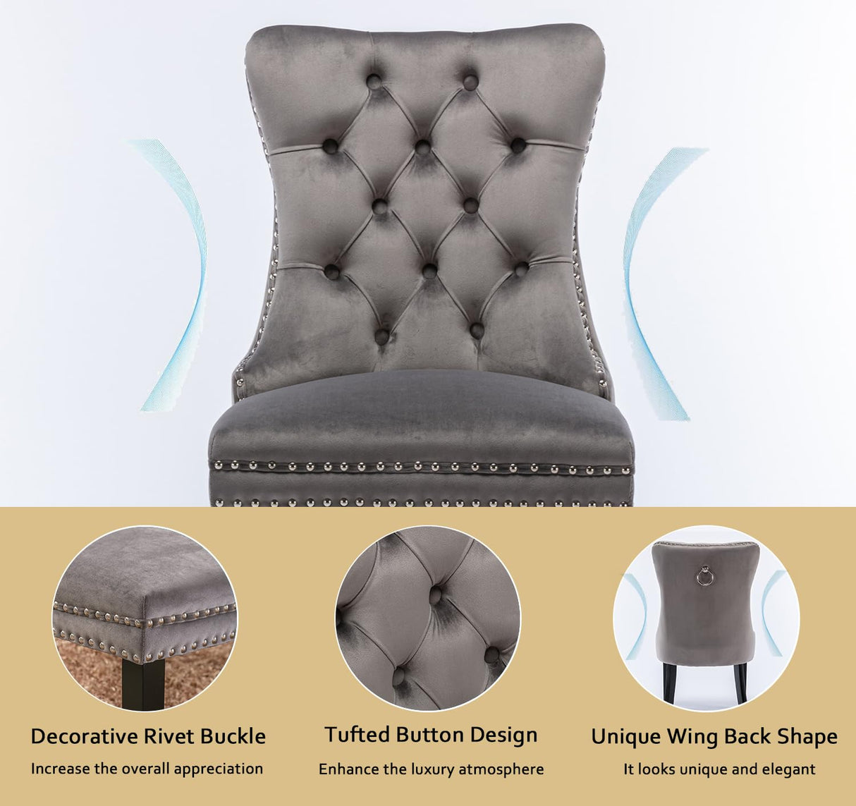 9-Piece Dining Table Set with 8 Upholstered Chairs, Rectangular Extendable Table Set for 8, Wood Dining Room Set for Kitchen Home, 78.74in (62.99in) Long Expandable Kitchen Table with 8 Chairs Henf