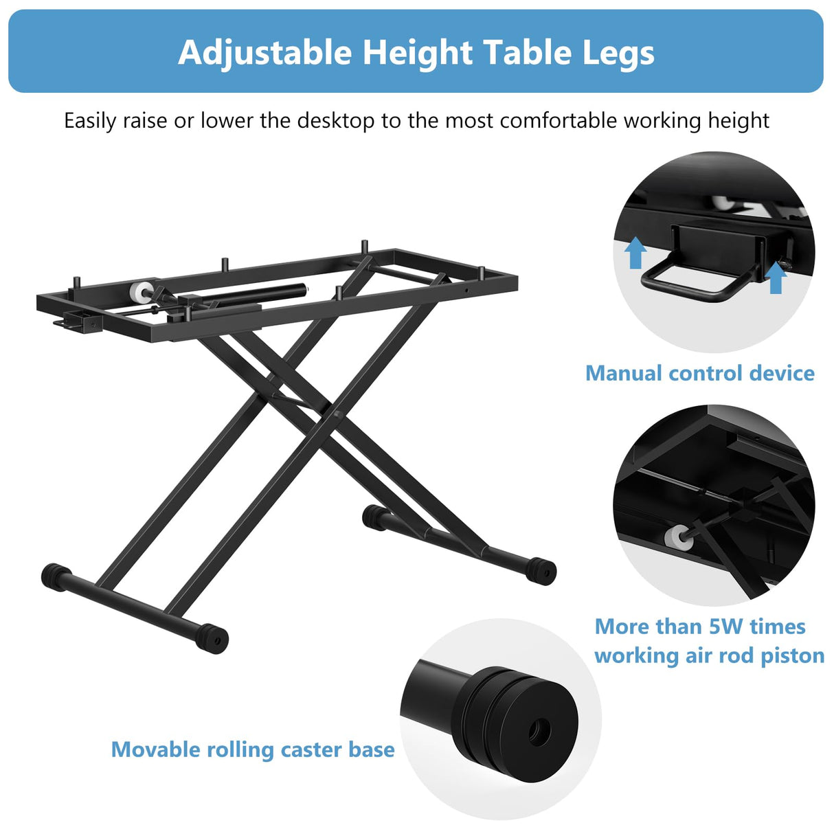 ROOMTEC 47 Inch Dog Grooming Table,Adjustable Height Pet Grooming Table,with Tool Organizer, Anti Slip Tabletop,Easy to Move ROOMTEC