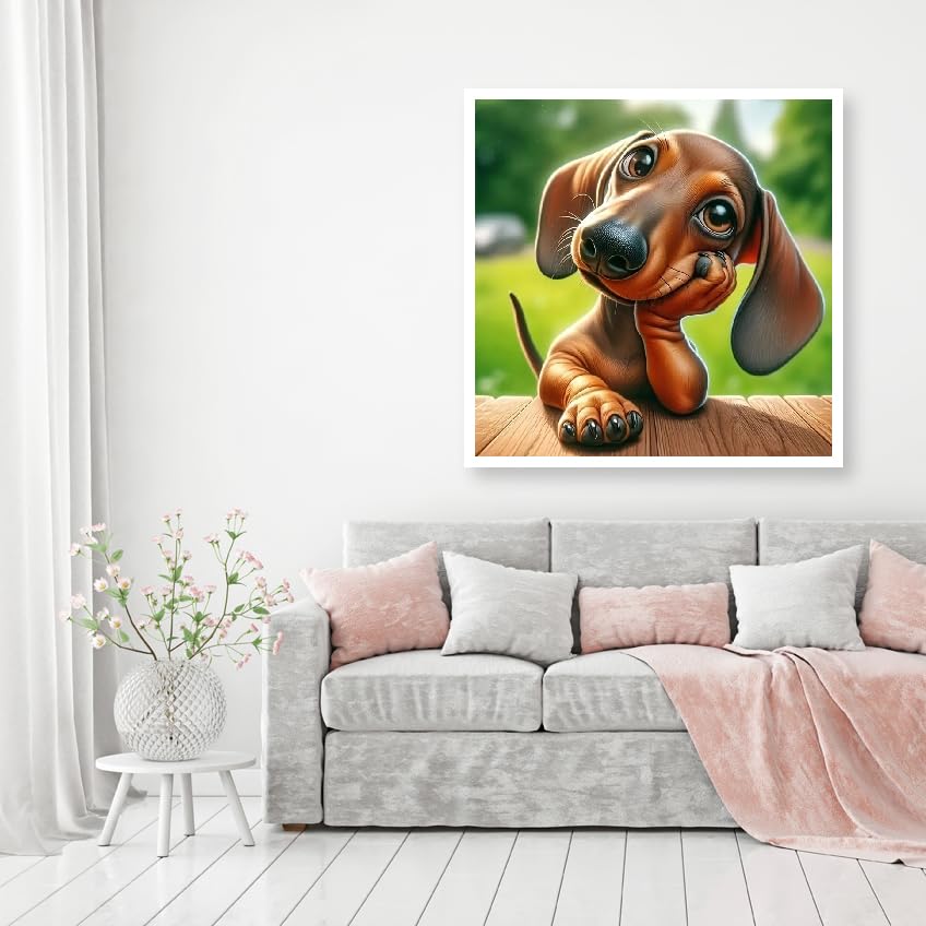 MOMDEDP Diamond Painting Kits for Adults DIY 5D Diamond Art Paint with Round Diamonds Full Dril Gem Dog Art Painting Kit for Beginners Home Wall Decor Gifts 12x12inch MOMDEDP