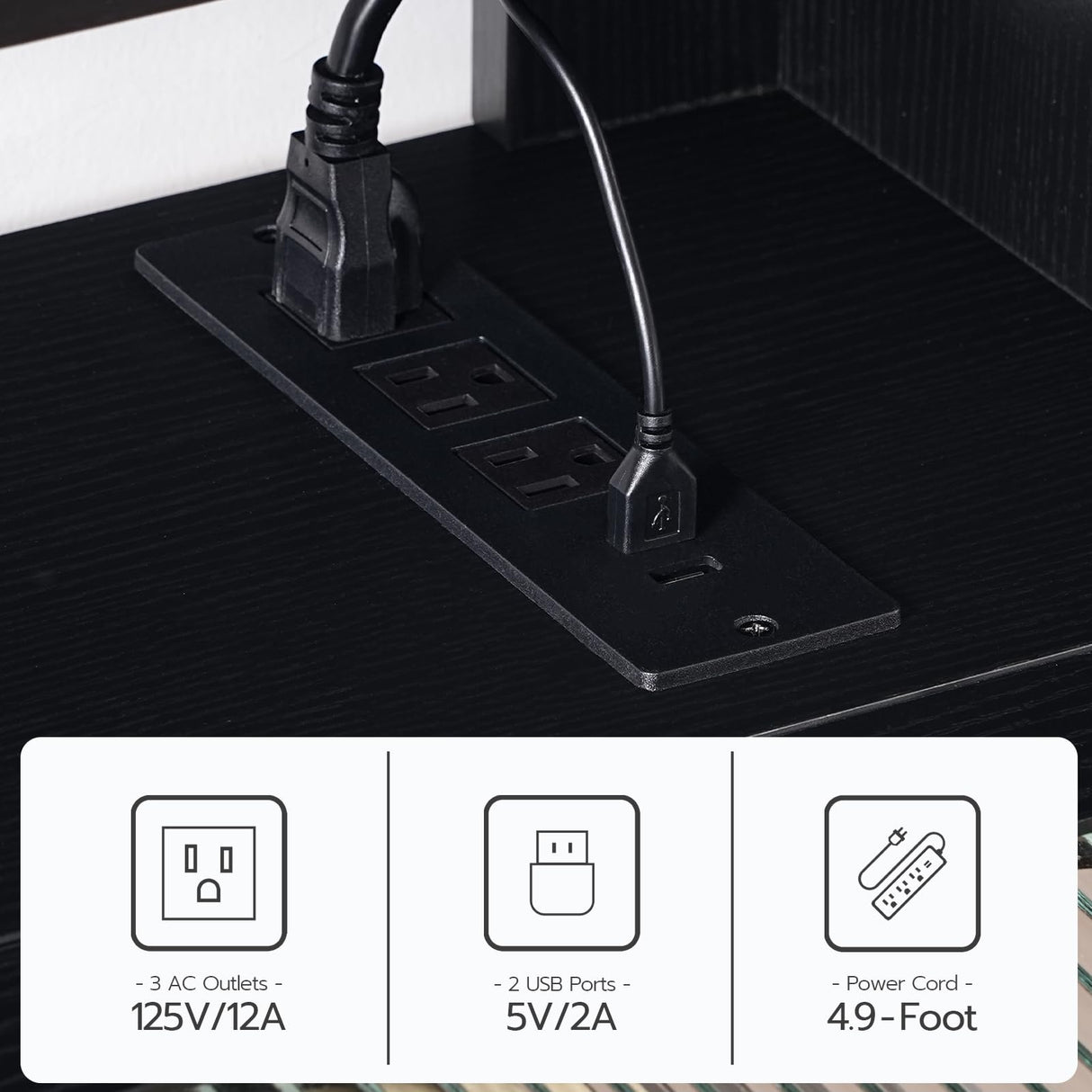 HOOBRO Floating TV Stand with LED Light Power Outlet for TVs up to 75”, Wall Mounted TV Shelf, Modern Media Console Entertainment Center Under TV, for Living Room Bedroom, Black BK36UDDS01 HOOBRO