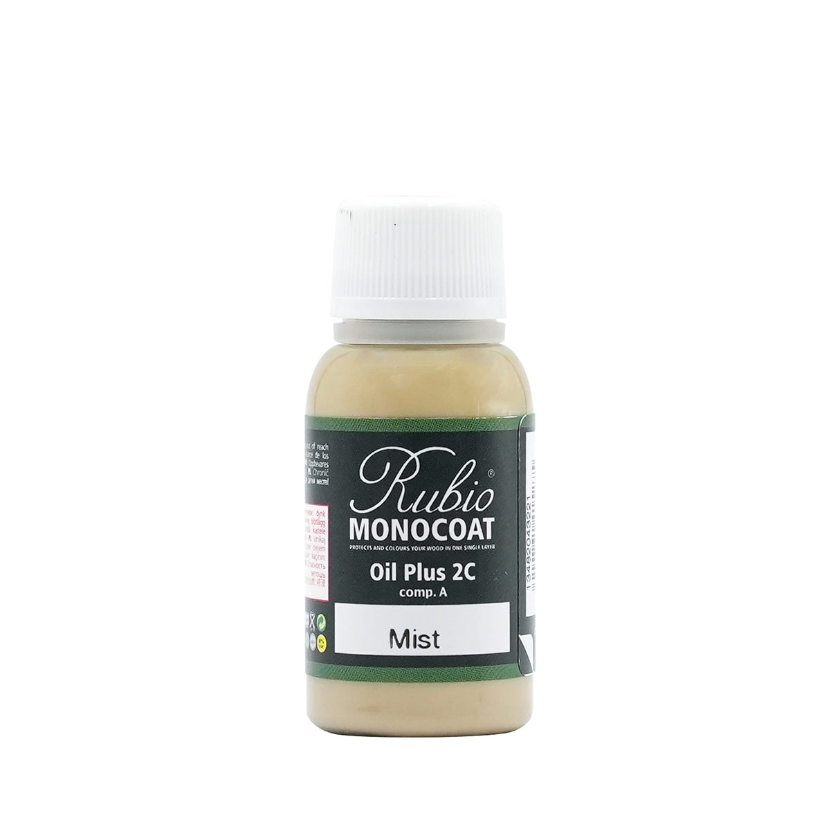 Rubio Monocoat Wood Stain & Finish Sample - Mist | Oil Plus Part A | Quick-Dry, Eco-Friendly Linseed Wood Oil for Indoor Use | Ideal for Sampling Oil Plus 2C & Touch Ups | 20 mL Rubio Monocoat