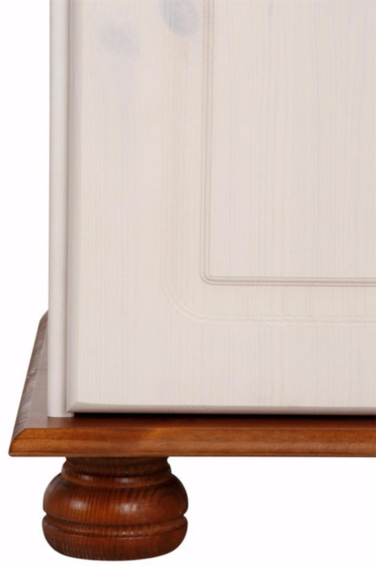 REALROOMS Chester Solid Wood Storage Desk with Bottom Closed Storage Cabinet, White and Honey REALROOMS