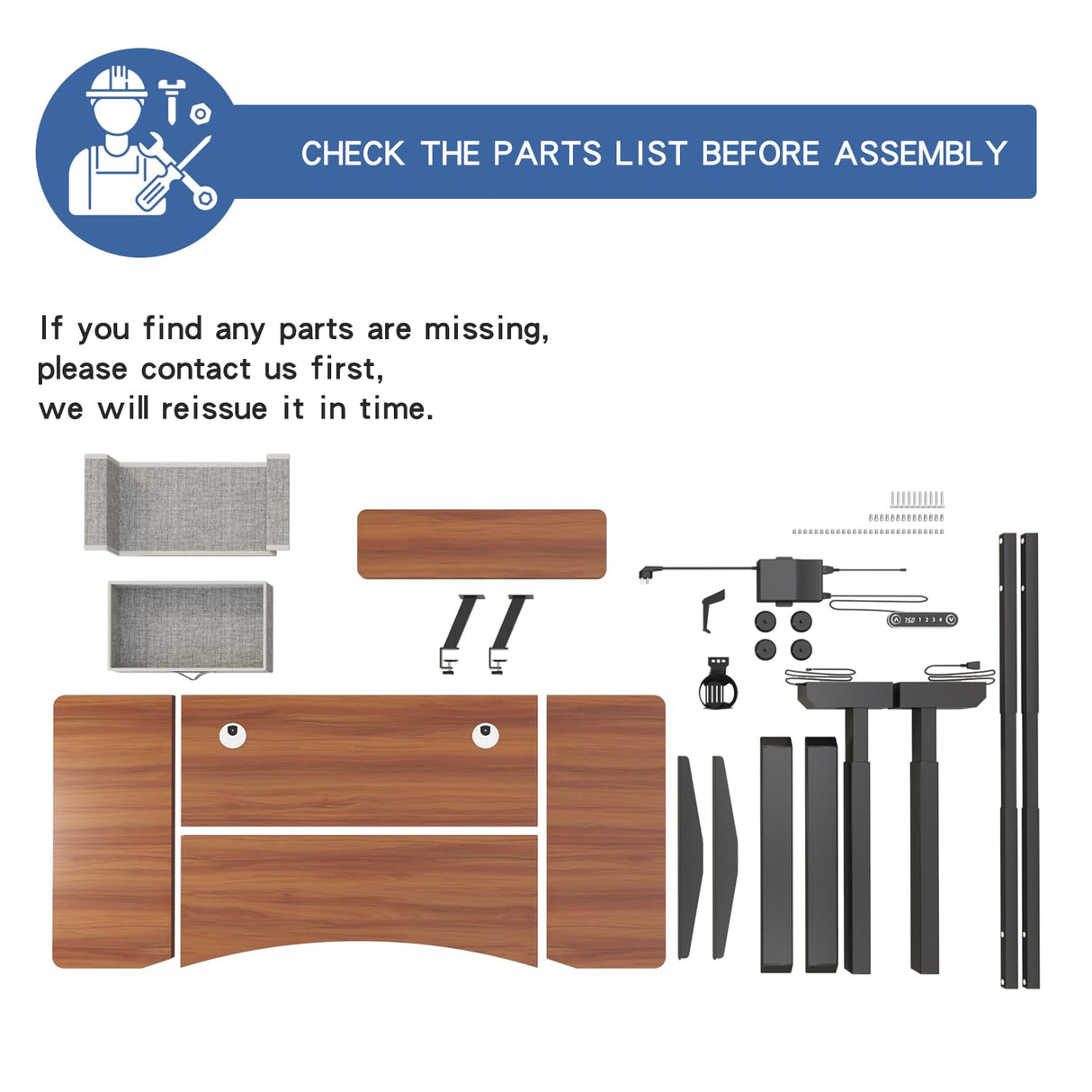 bilbil Dual Motor Electric Standing Desk with Drawer, 63x30 Inches Adjustable Height Sit Stand Up Desk with Storage Shelf, Home Office Desk Computer Workstation with Dark Walnut Top/Black Frame bilbil