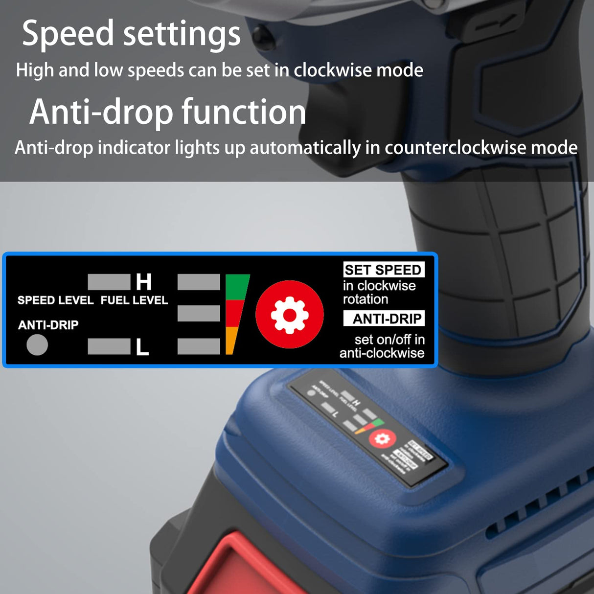 YIOU 20V MAX Cordless Impact Wrench Kit, 1/2 Inch, Compact, Blue YIOU