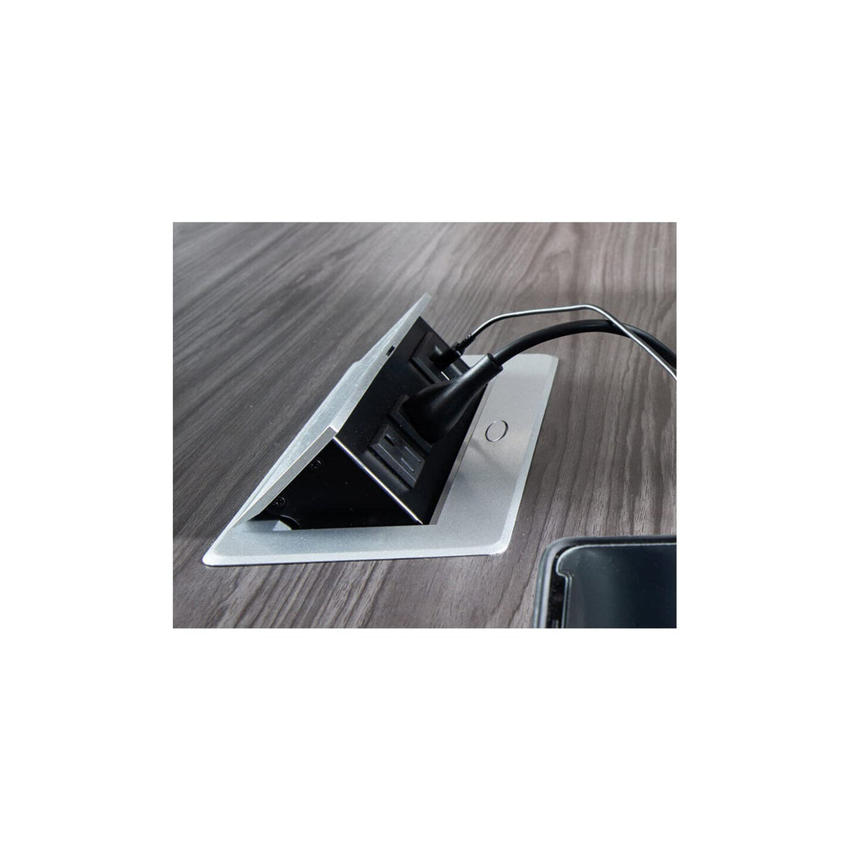 Thaweesuk Shop New Two Tone Gray and White 10 FT Modern Rectangle Shaped Conference Table Square Legs Grommets Racetrack Meeting Boardroom Desk High End Office Furniture Wood 120''L x 48''W x 30''H WoodArtSupply