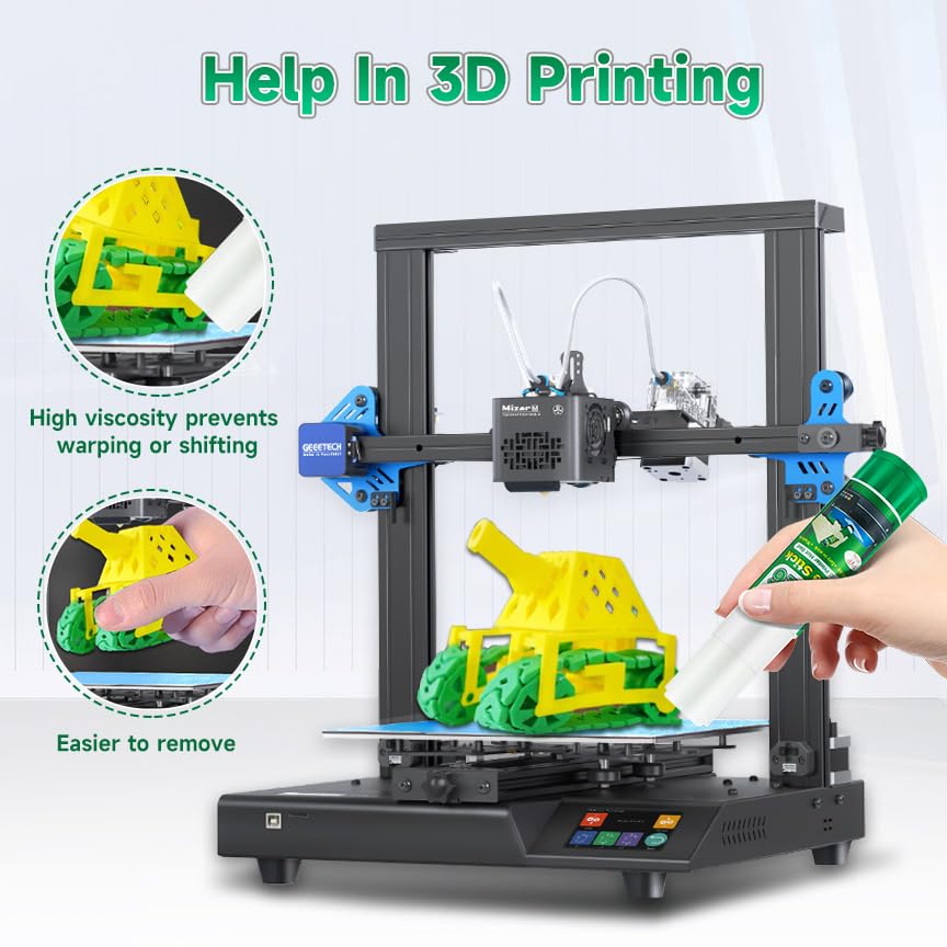 3D Printer Glue Sticks, 36 Grams Each PVP Solid Glue Sticks for Hot Bed Plate, Washable, Non-Toxic, Reduce Warping for PLA, ABS, PETG, HIPS, TPU Filament on PEI, Glass, Aluminum, Buildtak Board, 6Pcs GIANTARM