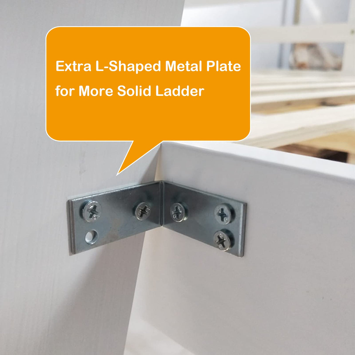 Bonnlo Low Loft Bed Full Size with Inclined Stairs, Junior Loft Bed with High Guard Rail for Kids/Young Teens/Adults, Solid Wood Low Bunk Bed Full Size White, 2 Center Beams, No Box Spring Required Bonnlo