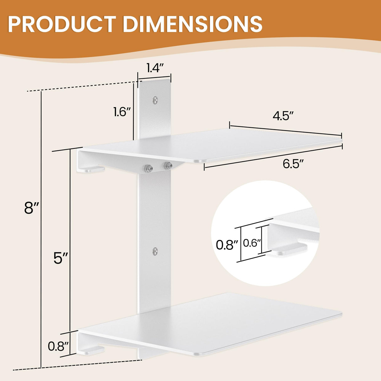 Fun Memories Invisible Floating Bookshelves for Wall, 8 Tier Vertical Spine Book Tower, Heavy Duty Floating Book Shelves Metal Book Organizers for Home Office, 4 Pack, White Fun Memories