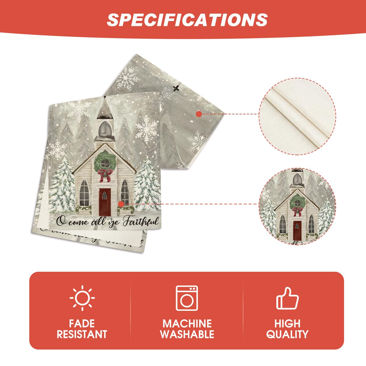 Artoid Mode Church Xmas Trees Snowflakes Merry Christmas Table Runner, Bow Tie Kitchen Dining Table Decoration for Outdoor Home Party 13x72 Inch Artoid Mode