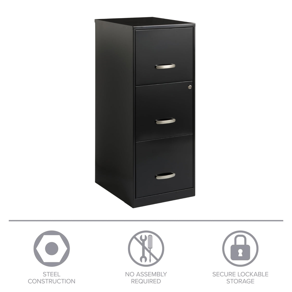 Lorell SOHO 18" 3-Drawer Vertical File Lorell