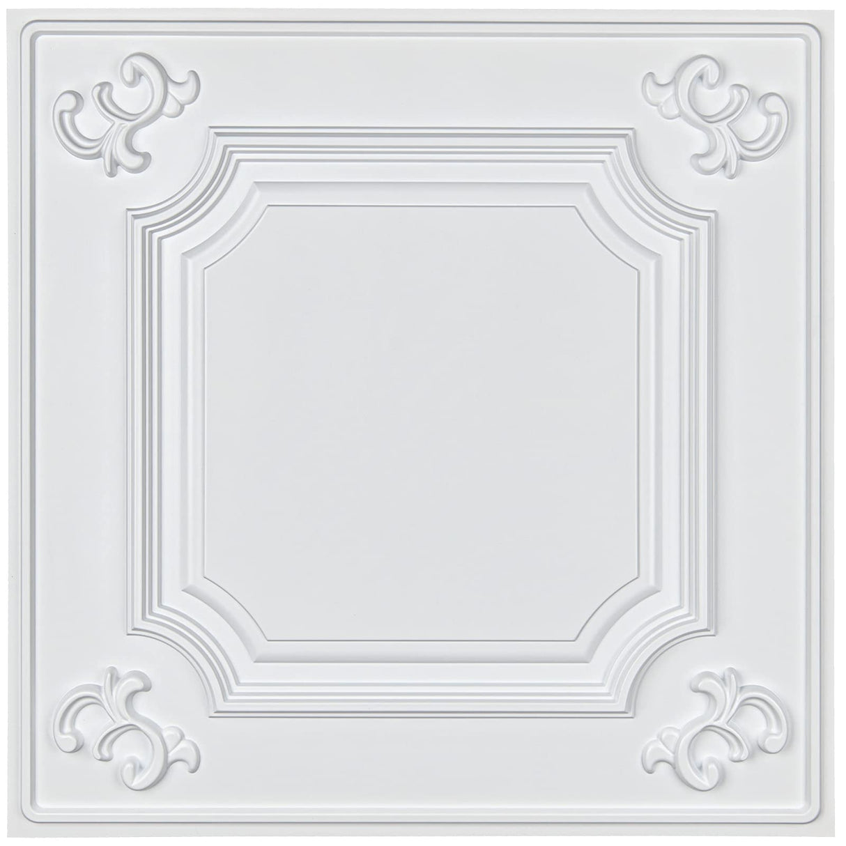Art3d Drop Ceiling Tiles 24x24 in White (12-Pack, 48 Sq.ft), Wainscoting Panels Glue Up 2x2 Art3d
