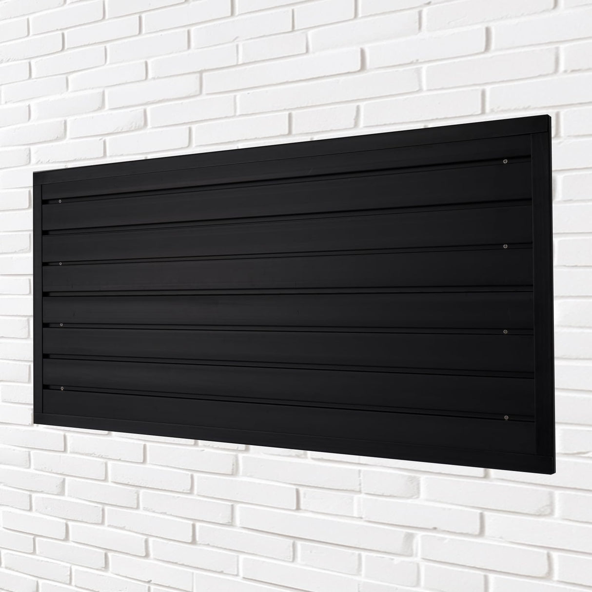Slatwall Panels Garage Slat Wall Storage Systems 4'x2', Slat Wall Paneling Garage Wall Organizer, Black Slat Board PVC Wall Panels Slatwall Displays Garage Tool Organizer Wall Mount Ladder Bike Rack HODURWALL