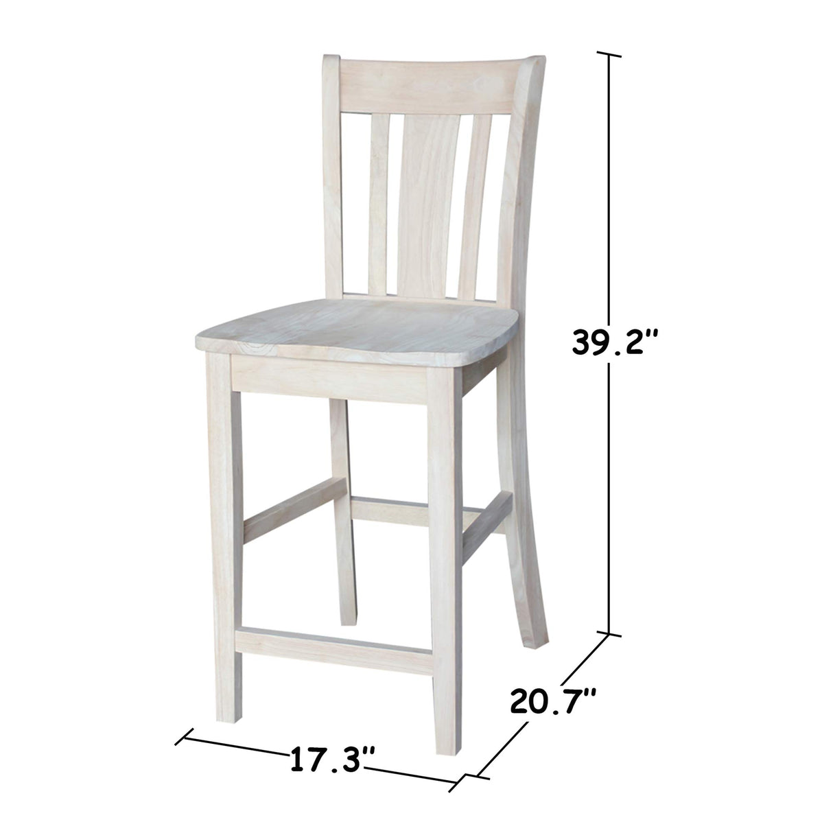 International Concepts San Remo Stool, 24-Inch SH, Unfinished IC International Concepts