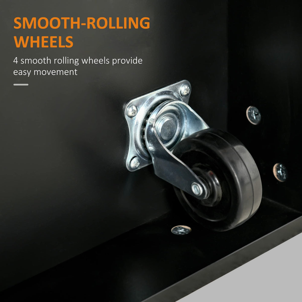 HOMCOM Rolling Kitchen Island with Storage, Kitchen Cart with Wood Top, 3 Drawers and 2 Barn Door Style Cabinet, Adjustable Shelves, Spice Rack, Black HOMCOM