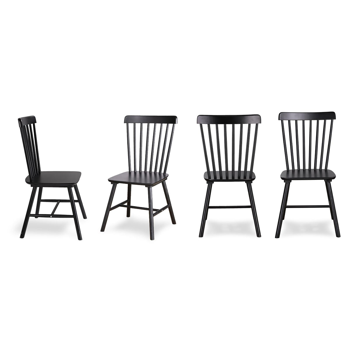 GABOEEN Modern Dining Chairs, Windsor Chair Set of 4,Wooden Dining Chairs Wood Room Chair Black Spindle Side Kitchen Room Country Farmhouse Chairs GABOEEN
