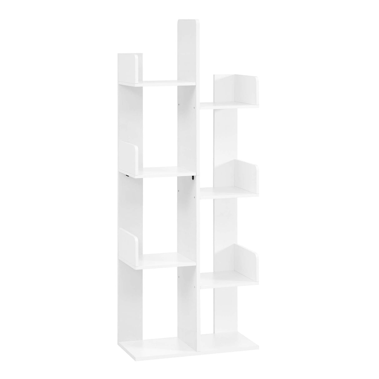 VASAGLE Bookcase, Tree-Shaped Bookshelf with 8 Storage Shelves, Rounded Corners, White 9.8D x 19.7W x 55.1H in, Engineered Wood VASAGLE