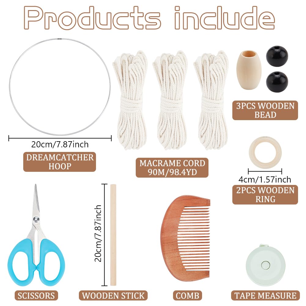 FREEBLOSS Macrame Owl Kit for Beginners Macrame Wall Hanging Kit DIY Macrame Kit with Video Tutorial Macrame Hanging Decor for Adults Gift, Naturally white FREEBLOSS