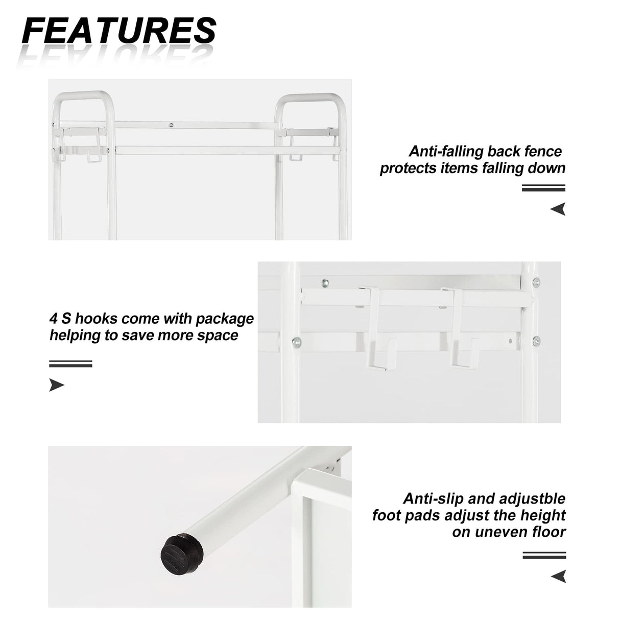 HDANI Storage Shelves, 4-Tier Metal Storage Rack with Shelf,Shelf Organizer,Garage Standing Shelving Unit for Laundry,Bathroom,Kitchen,Pantry, Closet,23.6''W X 13.8''D X 50 H''H,White HDANI