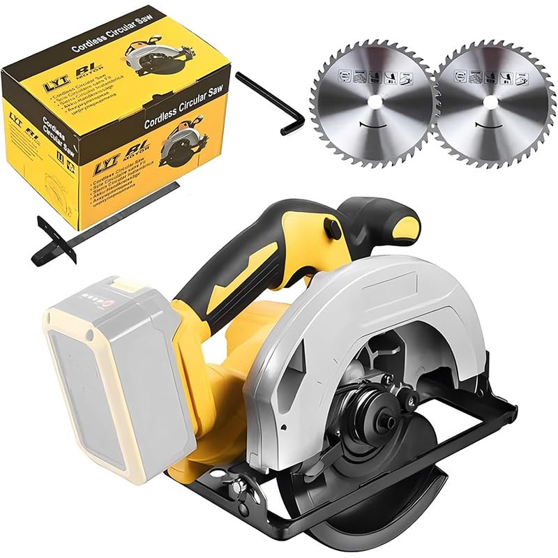 Cordless Circular Saw for DEWALT 20V MAX Battery, 7-1/4 Inch Brushless Power Circular Saws, 0-50 Degree Bevel Capability, Lightweight with 2 Blades for Woodworking, Stone & Plastic, Bare Tool Only searvgrh