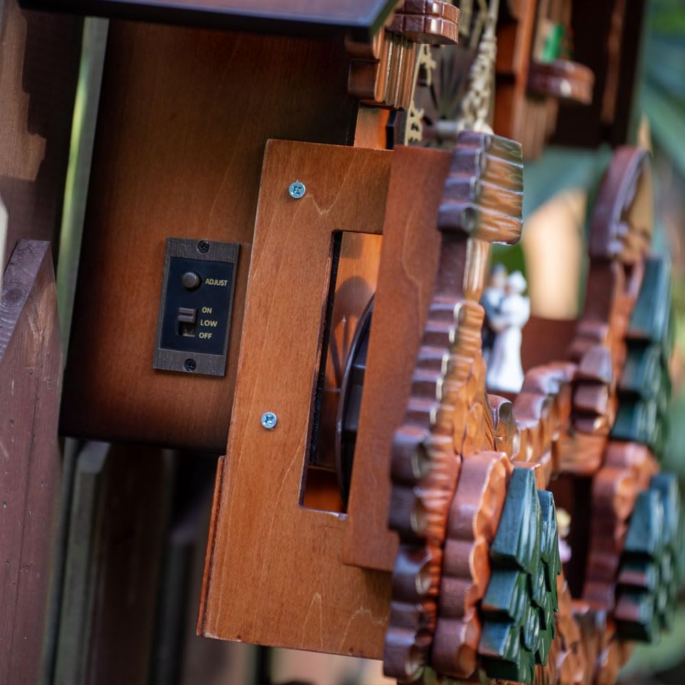 Ninefish Handcrafted Cuckoo Clock with Dancing Figures: A Wall-Mounted Cuckoo Clock for Your Home Decor to Add a Natural Countryside Touch and Perfectly Accent Your Living Space Ninefish