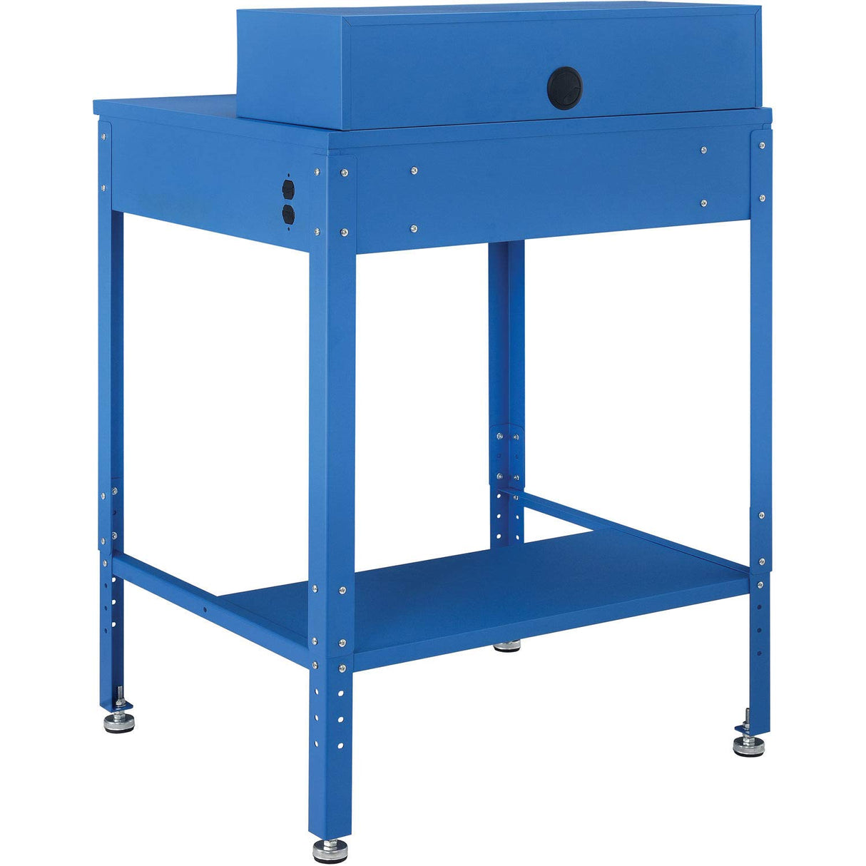 Global Industrial Flat Top Shop Desk w Pigeonhole Compartments, 34-1/2"W x 30" D x 38 to 42-1/2"H, Blue Global Industrial